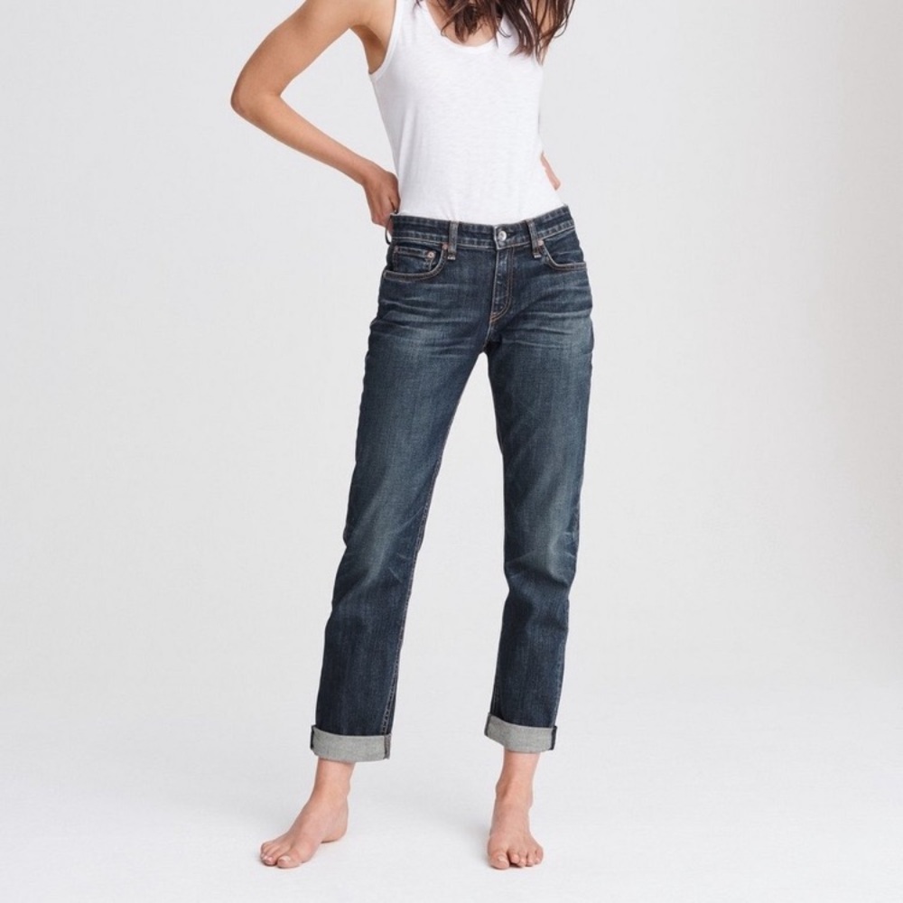 Rag & Bone Dre Low-Rise Slim Boyfriend Blue Women's Jeans EUC